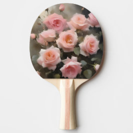 Söt rosa ros vattenfärgsfärgning pingisracket