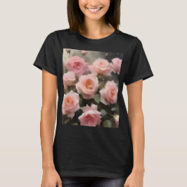 Söt rosa ros vattenfärgsfärgning t shirt