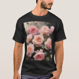 Söt rosa ros vattenfärgsfärgning t shirt