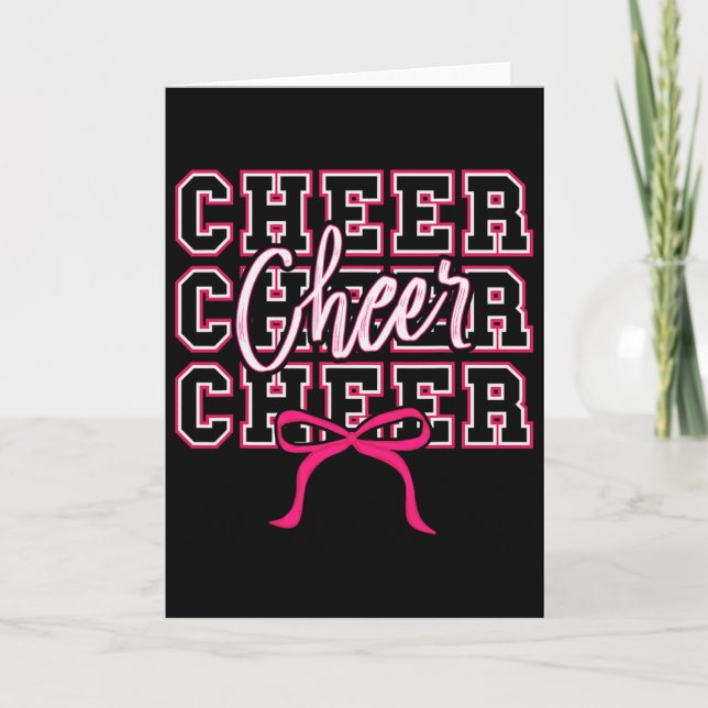 Söt rosa rosett Sport Cheer Cheerleader Cheerleadi Kort (Framsida)