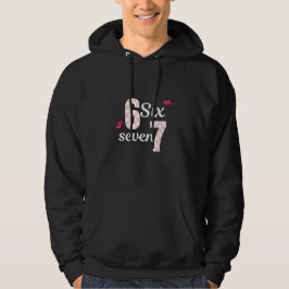 Söt rosa rutig hoodie med nummer 6 & 7