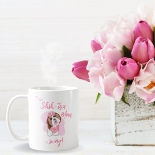 Söt Rosa Shih-Tzu Mamma är Swag! Kaffemugg