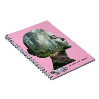 Söt rosa siluett i kristen trosdesign anteckningsbok