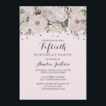 Söt  Rosa Silver Blommigt 50 födelsedagar Inbjudningar<br><div class="desc">Mer söt blommigt 50:e Födelsedagsfest inbjudan i Lilla Bayleigh-affären!Vi har använt teckningar från:www.createthecut.com</div>