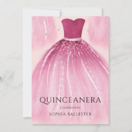 Söt  Rosa Sjöjungfru Dress Quinceanera Party Inbjudningar