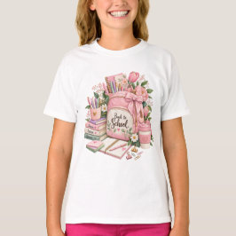 Söt rosa skolstart t-shirt för tjejer | Dream Lea