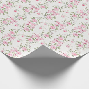 Söt Rosa Slinga Blommig Coquette Presentpapper