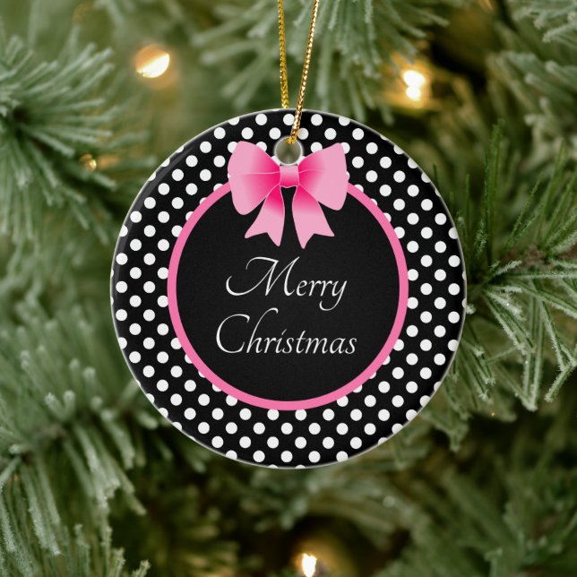 Söt Rosa Slinga God Jul Julgransprydnad Keramik (Träd)
