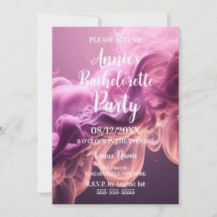 Söt Rosa Smoke Bachelorette Party Inbjudningar