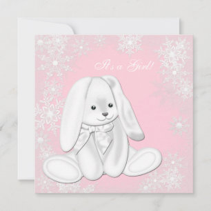 Söt Rosa Snöflinga Vinter Värld Baby Shower Inbjudningar