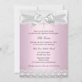 Söt Rosa Snöre Kor Baptism Inbjudan