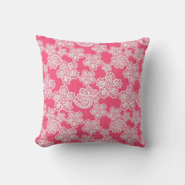 SÖT ROSA SNÖRE PILLOW KUDDE (Framsida)