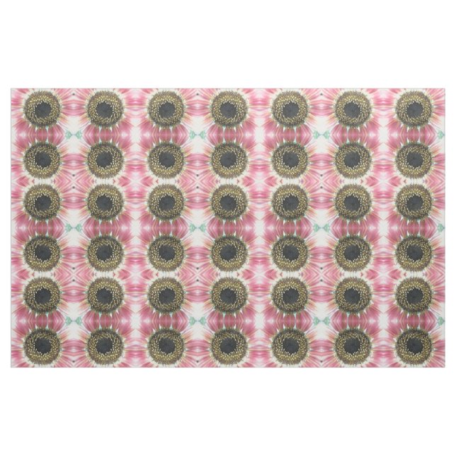 Söt Rosa Solrosblommor Blommigt Patterned Fabric Tyg (Fat Quarter)