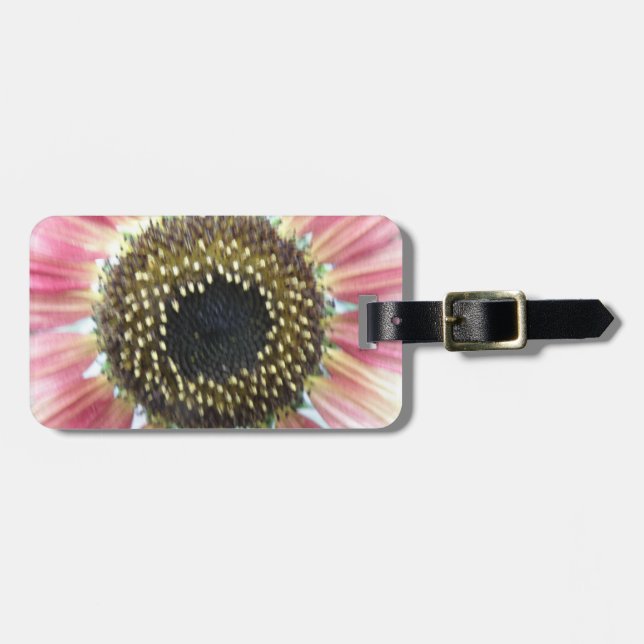 Söt Rosa Solrossolros Anpassningsbar Luggage Tagg Bagagebricka (Horisontell Framsida)