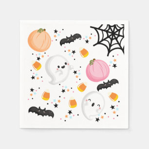 Söt Rosa Spök Halloween Födelsedagsfest Tjej Pappersservett