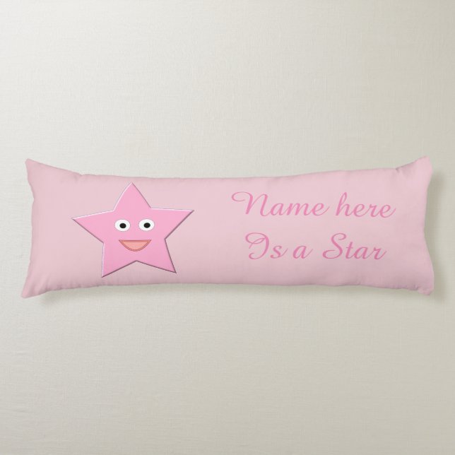 Söt Rosa Star Anpassningsbar Body Pillow Kroppskudde (Framsidan)