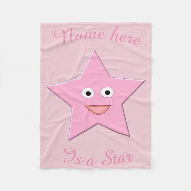 Söt Rosa Star Anpassningsbar Fleece Blanket (Framsidan)