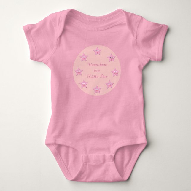 Söt Rosa Star Anpassningsbar T Shirt (Framsida)