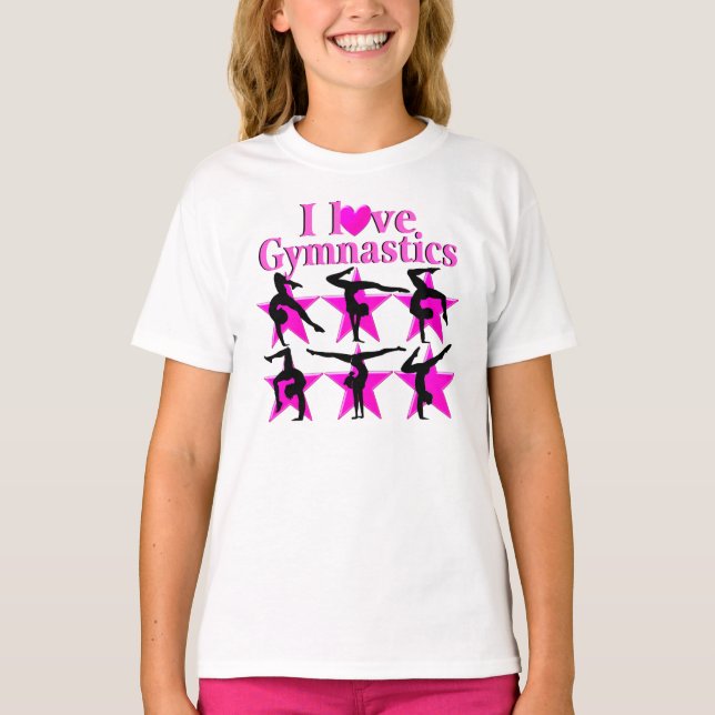 SÖT ROSA STAR GYMNAST T-SHIRT (Framsida)
