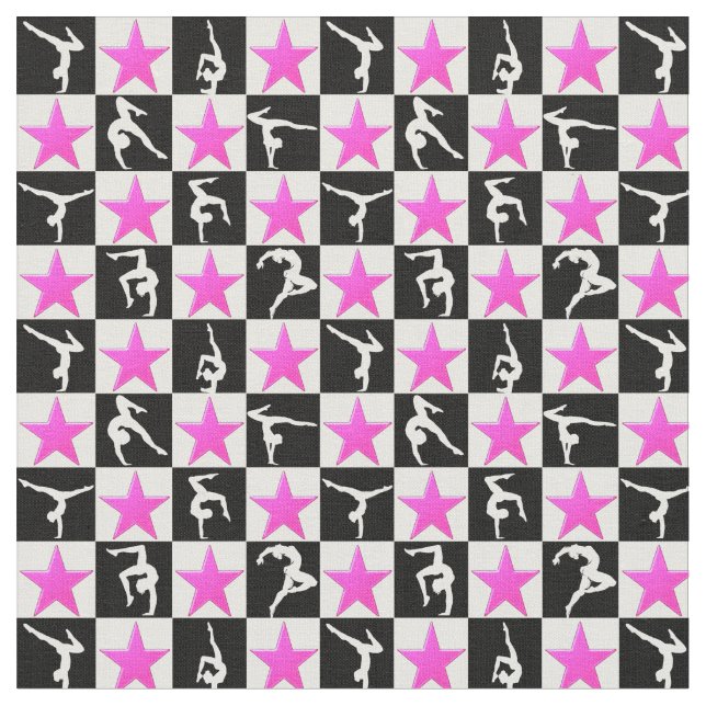 SÖT ROSA STAR GYMNASTICS-KONSTRUKTION TYG (Närbild)