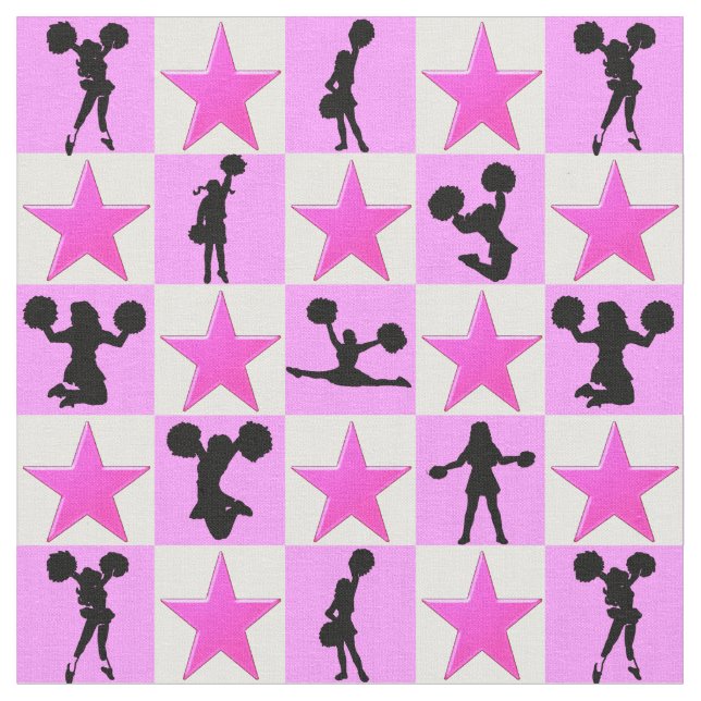 SÖT ROSA STAR I KÄRLEK TILL CHEER TYG (Närbild)