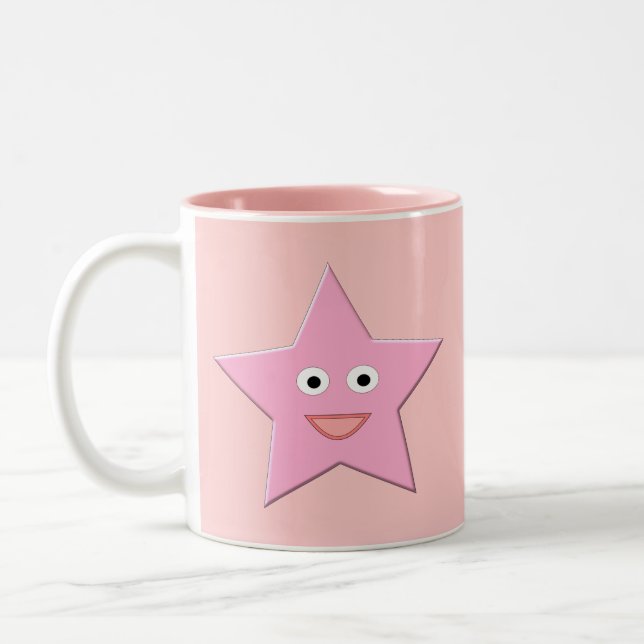 Söt Rosa Star Mugg (Vänster)