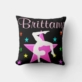 SÖT ROSA STAR PERSONLIG GYMNASTICS PILLOW KUDDE