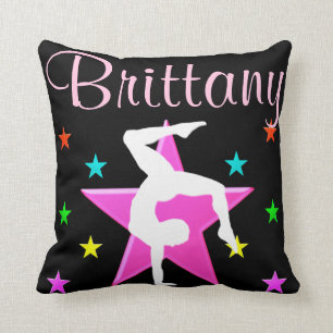 SÖT ROSA STAR PERSONLIG GYMNASTICS PILLOW KUDDE