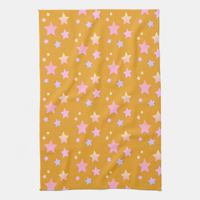 Söt Rosa Star Tea-Towel Kökshandduk (Vertikal)
