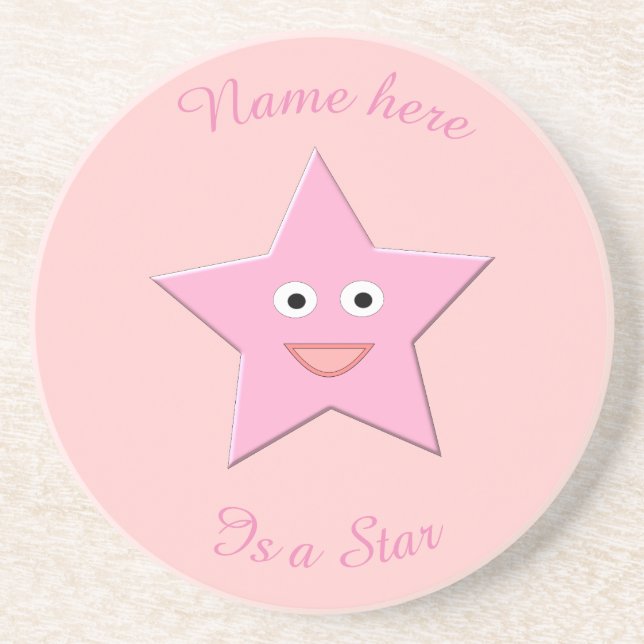 Söt Rosa Star Underlägg Sandsten (Framsidan)