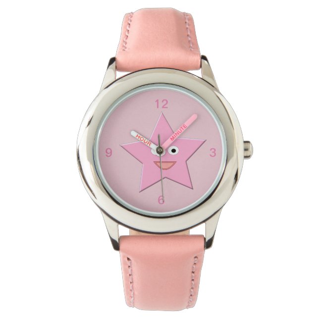 Söt Rosa Star Watch Armbandsur (Framsida)