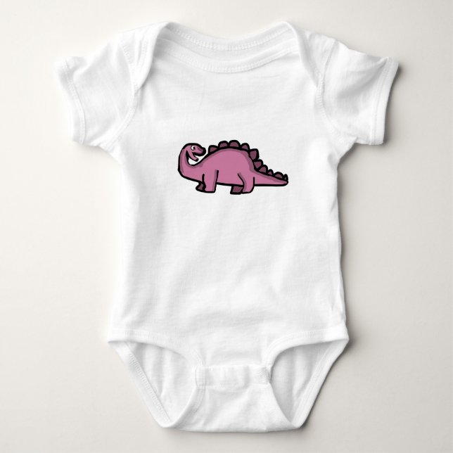 Söt rosa Stegosaurus-dinosaurie T Shirt (Framsida)