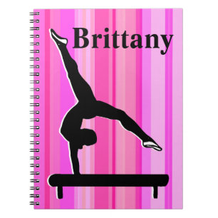 SÖT ROSA STRIPED GYMNASTICS JOURNAL ANTECKNINGSBOK