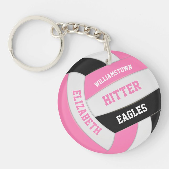 Söt rosa, svart, personlig volleyball (Framsidan)