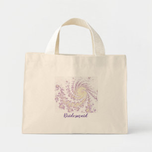 Söt Rosa Swirling Bridesmaid Mini Tygkasse