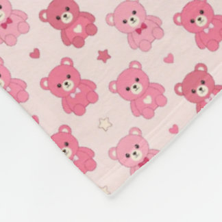 Söt Rosa Teddybjörn Barnkammarduk Fleecefilt
