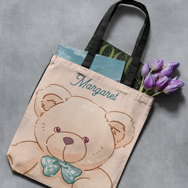 Söt rosa teddybjörn present för barn tygkasse (Skapare uppladdad)