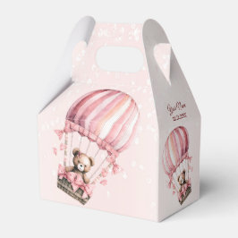 Söt Rosa Teddybjörn Varm Luft Ballong Fest Presentaskar