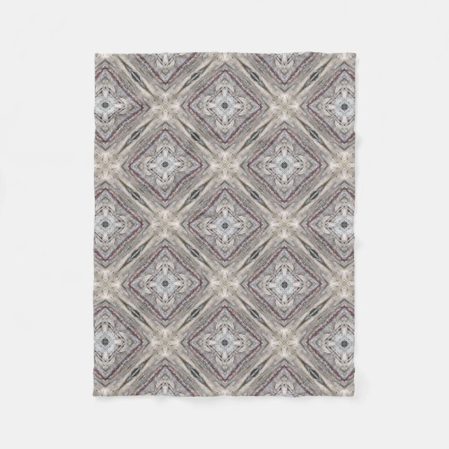 Söt Rosa Tinged Aztec Inspired Mönster Fleecefilt (Framsidan)