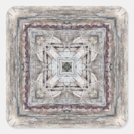 Söt Rosa Tinged Aztec Inspired Mönster Fyrkantigt Klistermärke