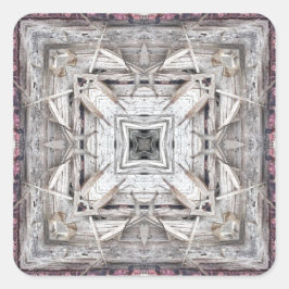 Söt Rosa Tinged Aztec Inspired Mönster Fyrkantigt Klistermärke