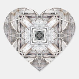 Söt Rosa Tinged Aztec Inspired Mönster Hjärtformat Klistermärke