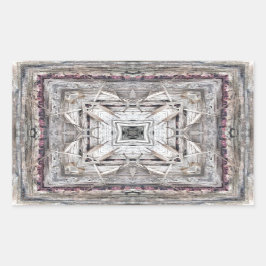 Söt Rosa Tinged Aztec Inspired Mönster Rektangulärt Klistermärke