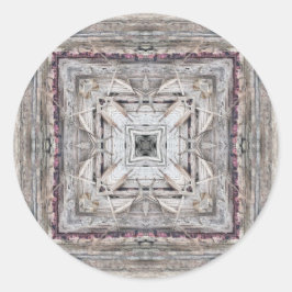 Söt Rosa Tinged Aztec Inspired Mönster Runt Klistermärke