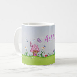 Söt rosa toadstools på personlig mugg