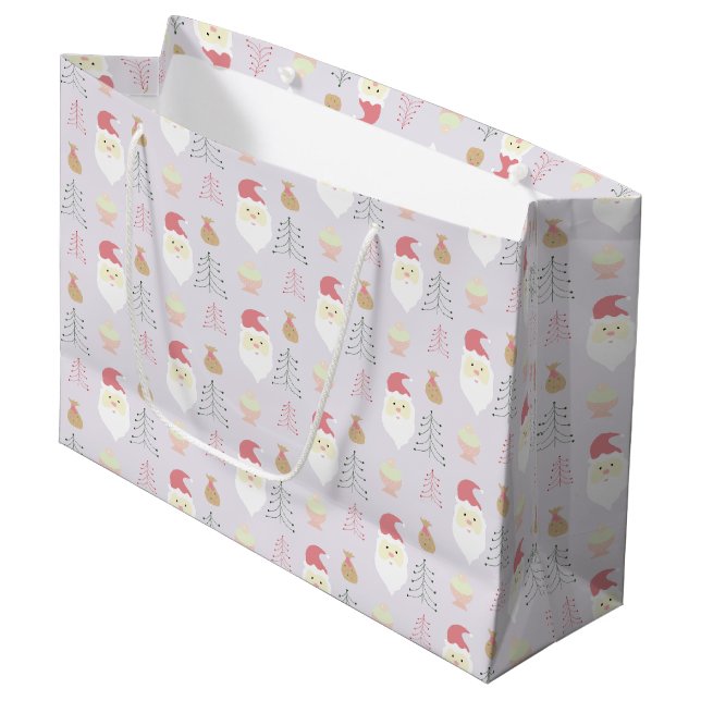 Söt rosa tomte höjdagsmönster (Framsidan Vinklad)