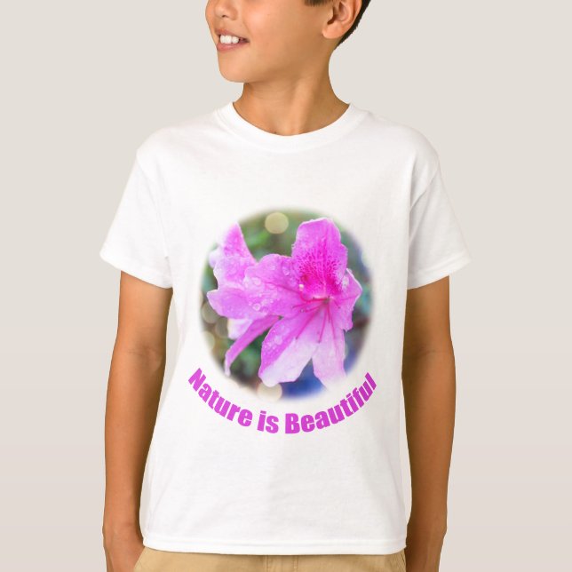 söt rosa trädgårdsblommor, naturen är vacker. t shirt (Framsida)