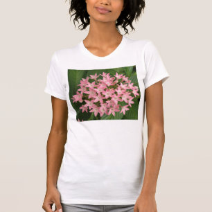 Söt Rosa Tropical Flowers Dam T Shirt