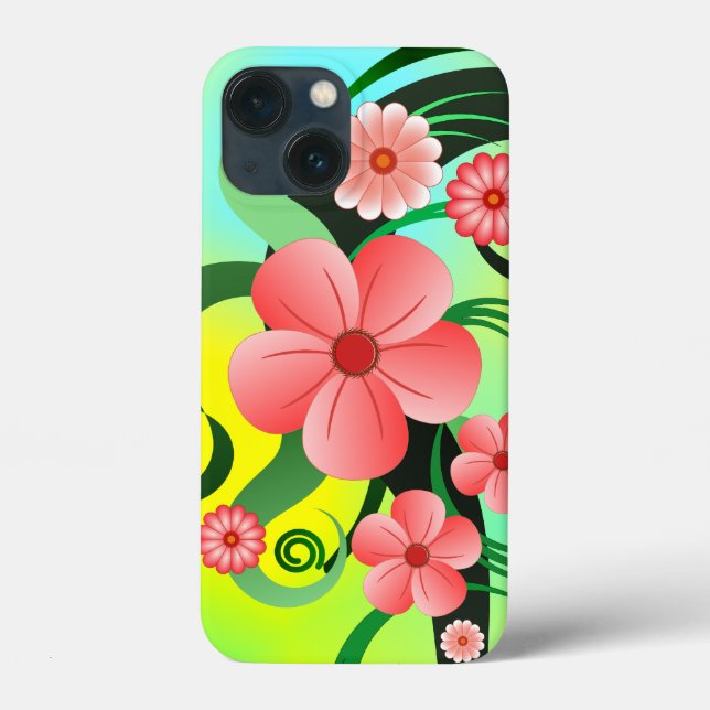 Söt Rosa Tropical Hibiscus Blommigt Dekoration (Baksida)