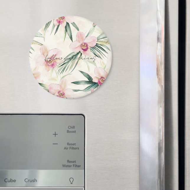 Söt Rosa Tropical Orchid Flowers Magnet (In Situ (Fridge))
